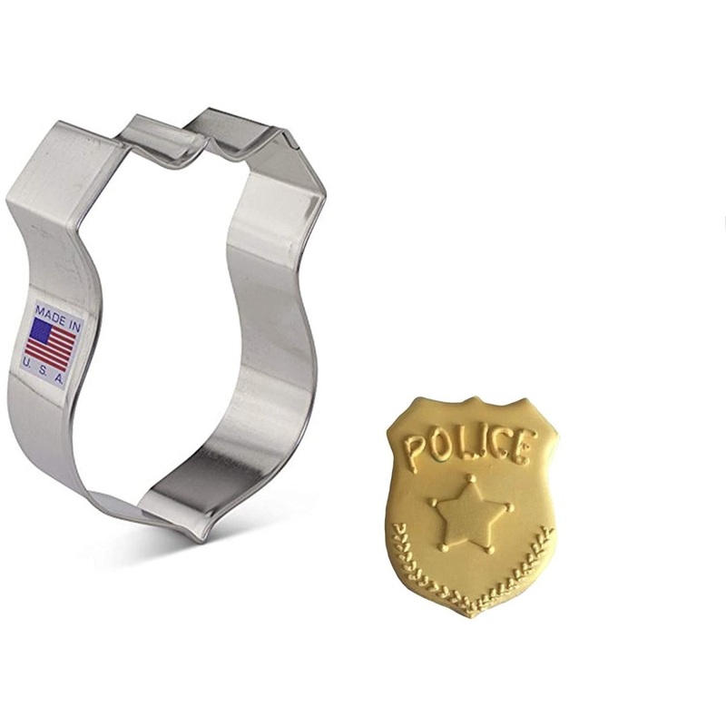 Police Badge Cookie Cutter 3 7/8" x 3"