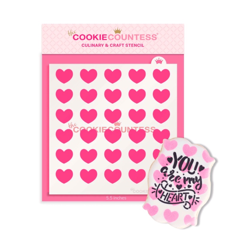 Puffy Hearts Pattern Stencil