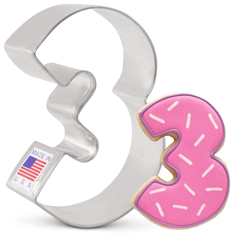 Number 3 Cookie Cutter 3 1/4"