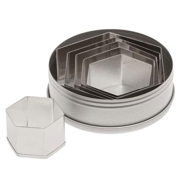 Ateco 6 Pc Metal Cookie Cutter Set - Hexagon