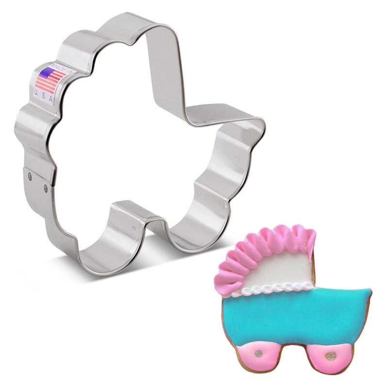 Baby Carriage Cookie Cutter 3 1/2"