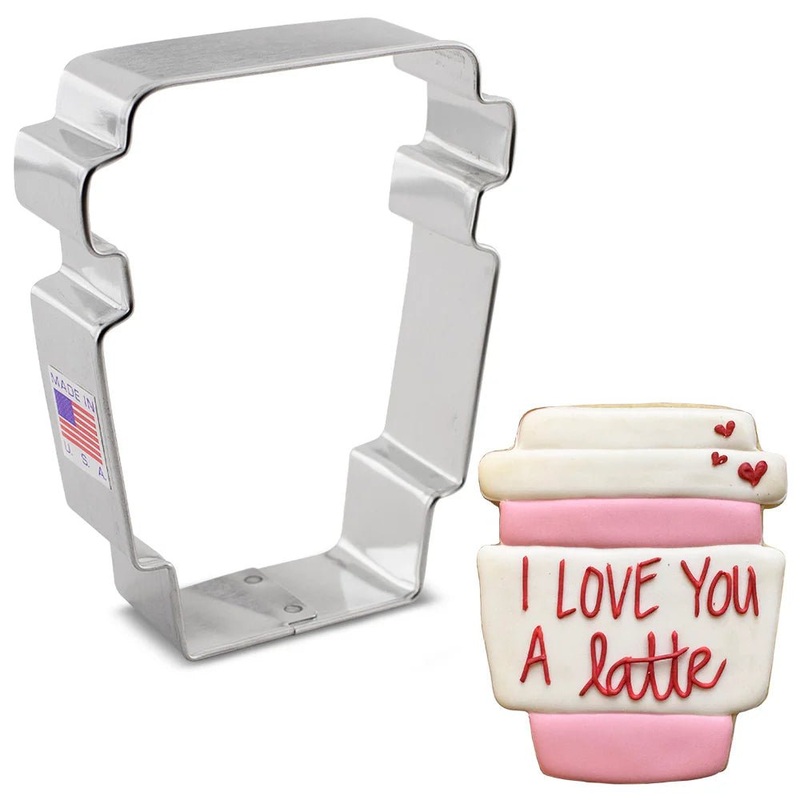 Flour Box Latte Cup Cookie Cutter 3 3/4"