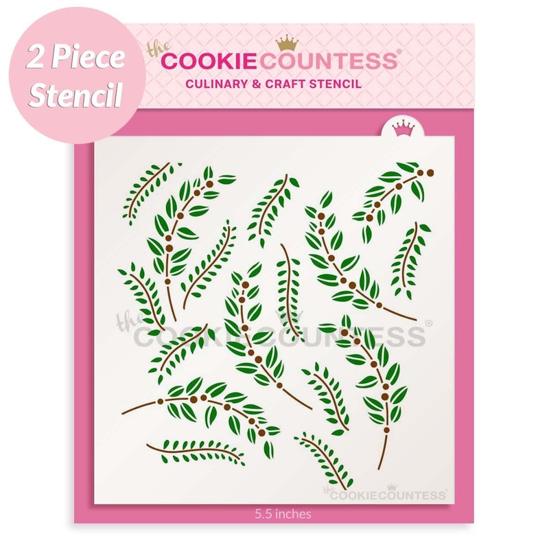 2 Piece Greenery Stencil