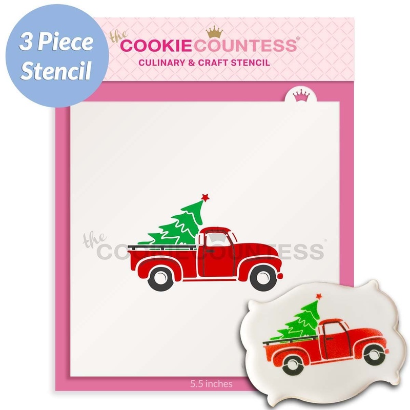 3 Piece Vintage Christmas Truck Stencil