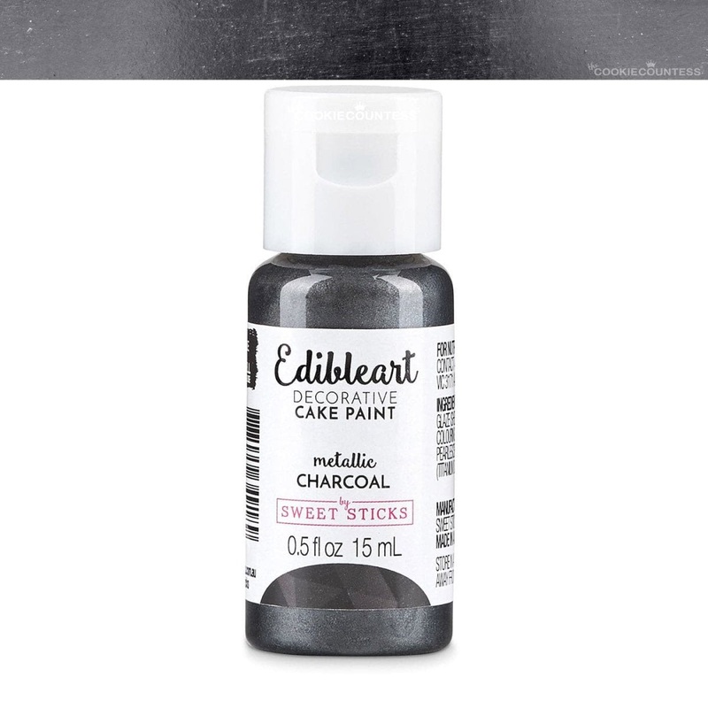 Edible Art Decorative Paint - Metallic Charcoal 15ml