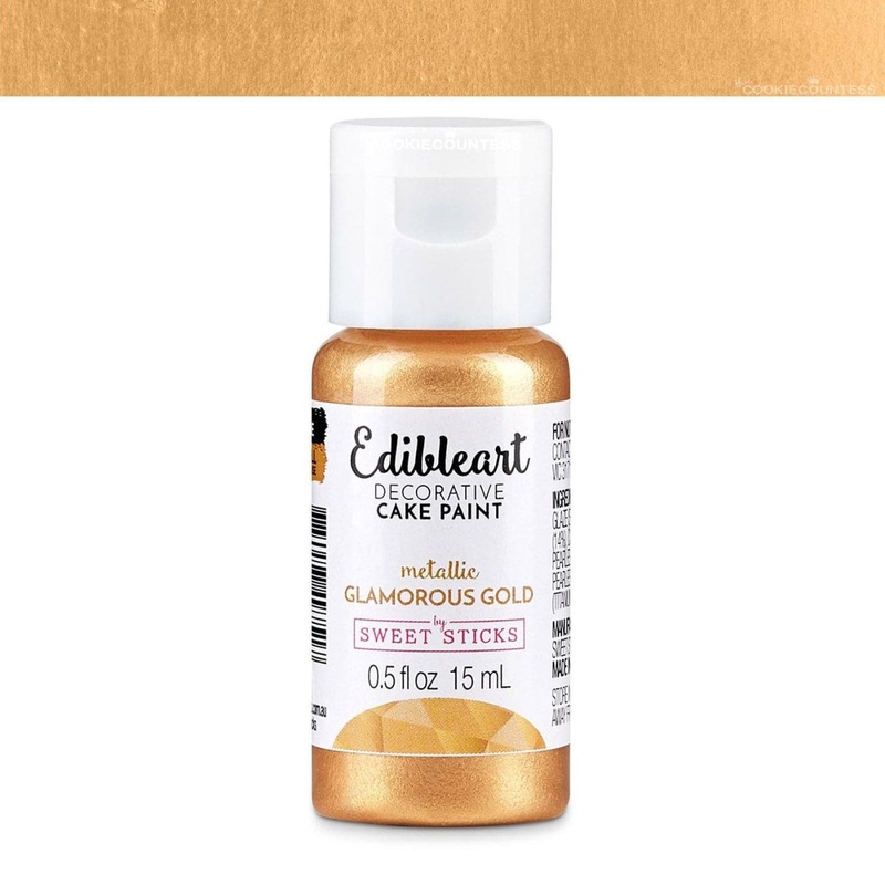 Edible Art Decorative Paint - Metallic Glamorous Gold 15ml