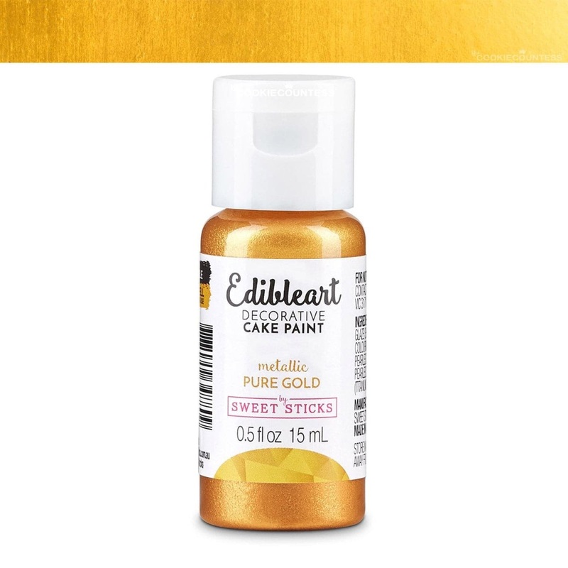 Edible Art Decorative Paint - Metallic Pure Gold 15ml