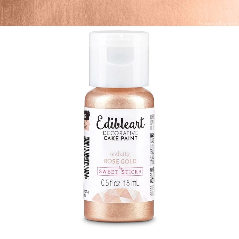 Edible Art Decorative Paint - Metallic Rose Gold 15ml