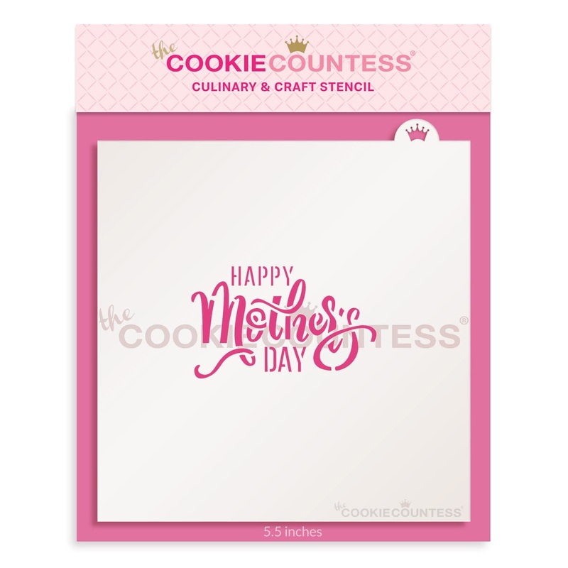 Happy Mother's Day Trendy Script Stencil