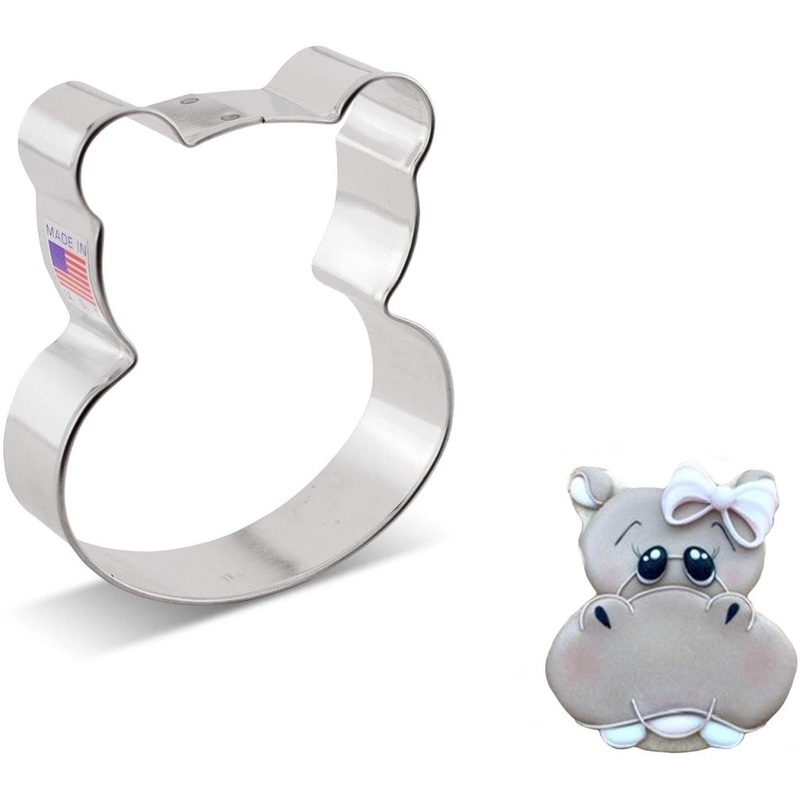 Hippo Face Cookie Cutter 3 1/2" x 3"