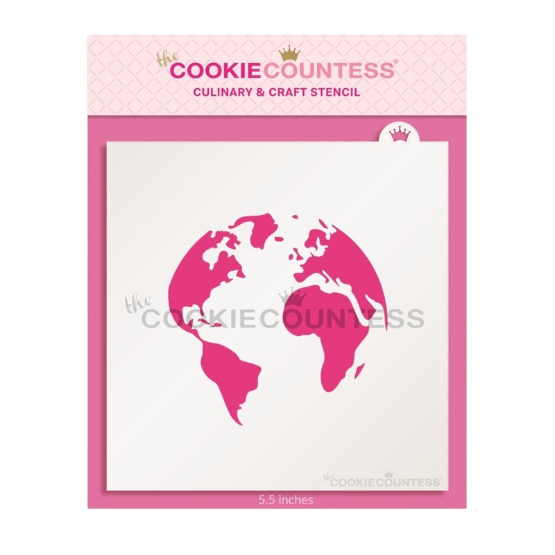 Large Globe 3.5" Stencil