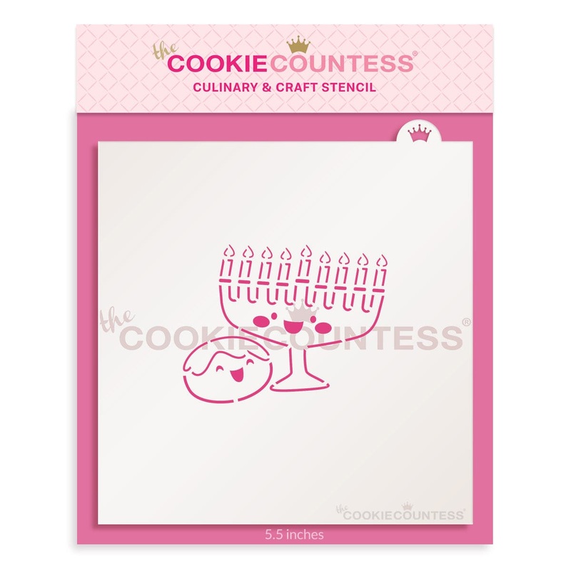 Menorah and Donut PYO Stencil