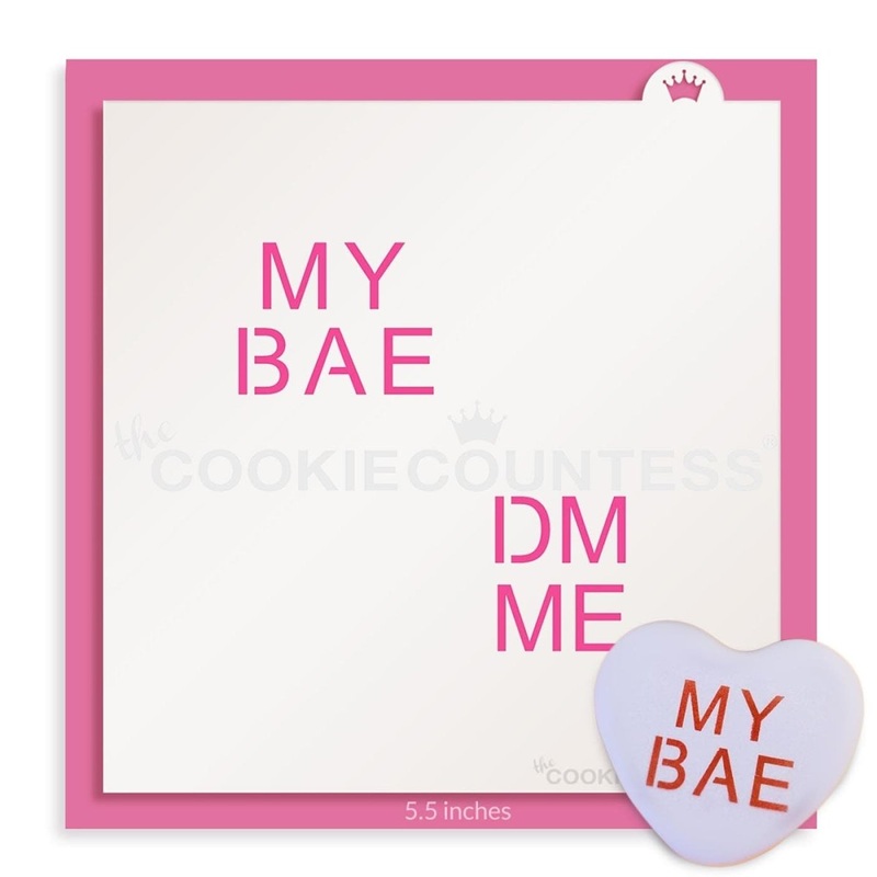 Modern Conversation Hearts Large 2" Sayings Stencil Set