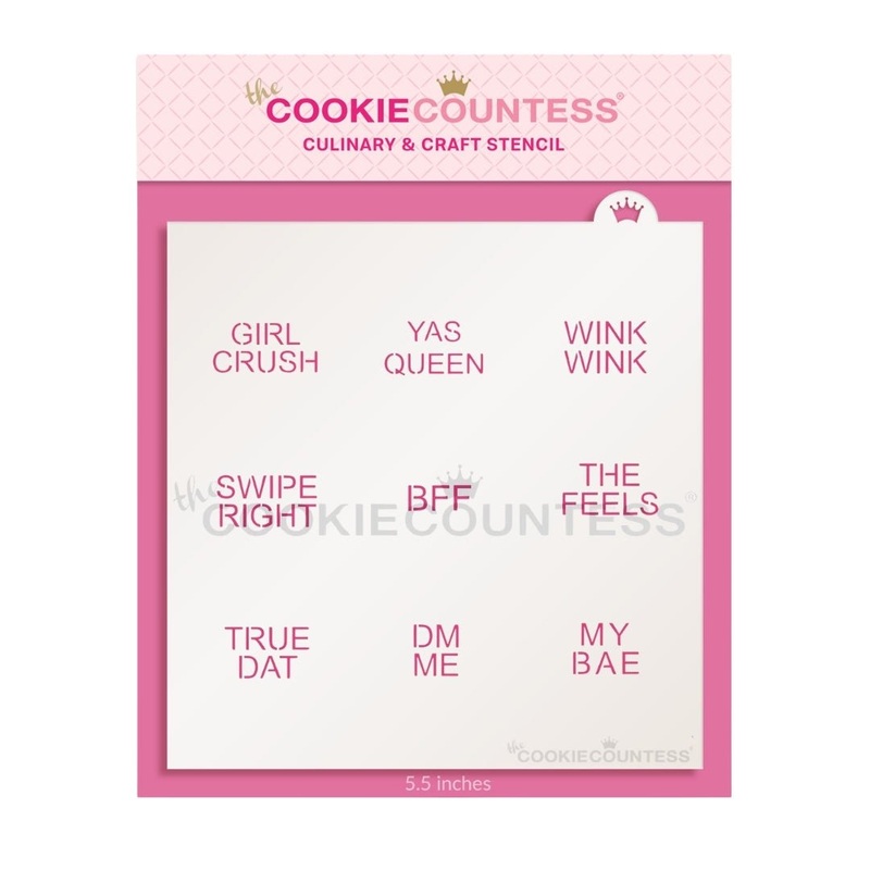 Modern Conversation Hearts Mini 1" Sayings Stencil