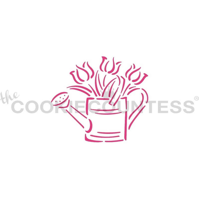 Tulips in Watering Can PYO Stencil