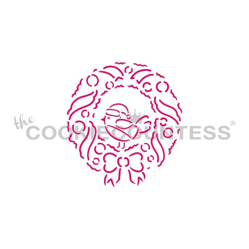 Wreath with Bird PYO Stencil