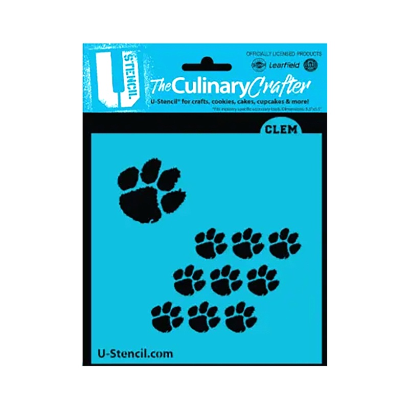 College Stencil - Clemson Tiger Paw Pattern