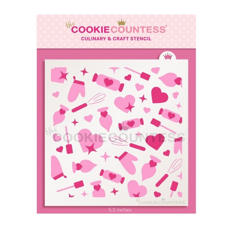 Cookie Couture Stencil - Baking Pattern 2 Piece Background