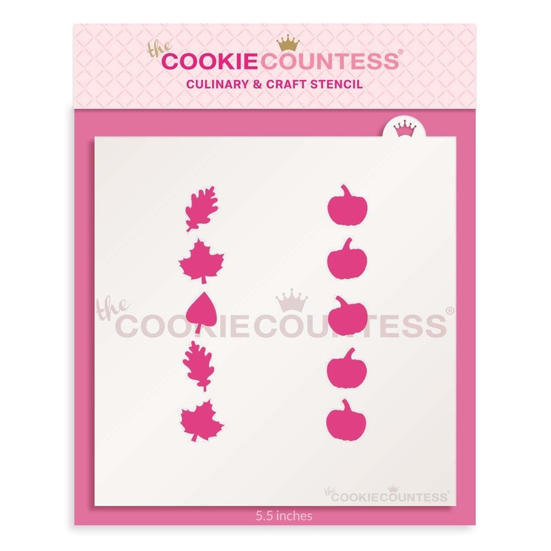 Cookie Stick Stencil - Leaves and Pumpkins