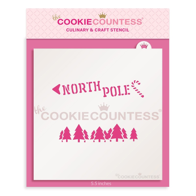 Cookie Stick Stencil - North Pole Sign