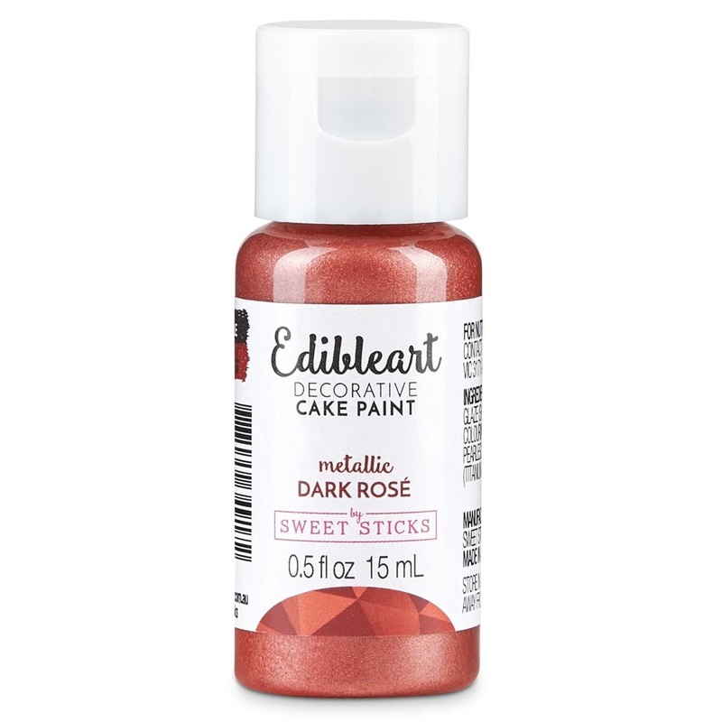 Edible Art Decorative Paint - Metallic Dark Rose 15ml