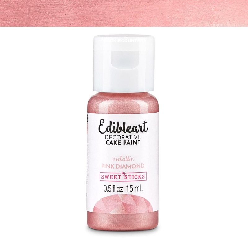 Edible Art Decorative Paint - Metallic Pink Diamond 15ml