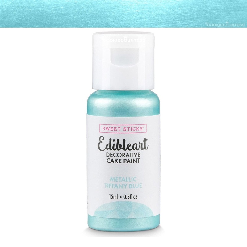 Edible Art Paint - Metallic Tiffany Blue 15 ml.