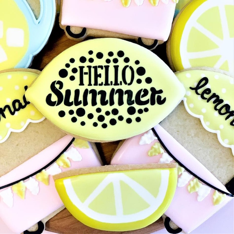 Flour Box Stencil- Hello Summer  Lemon Shape