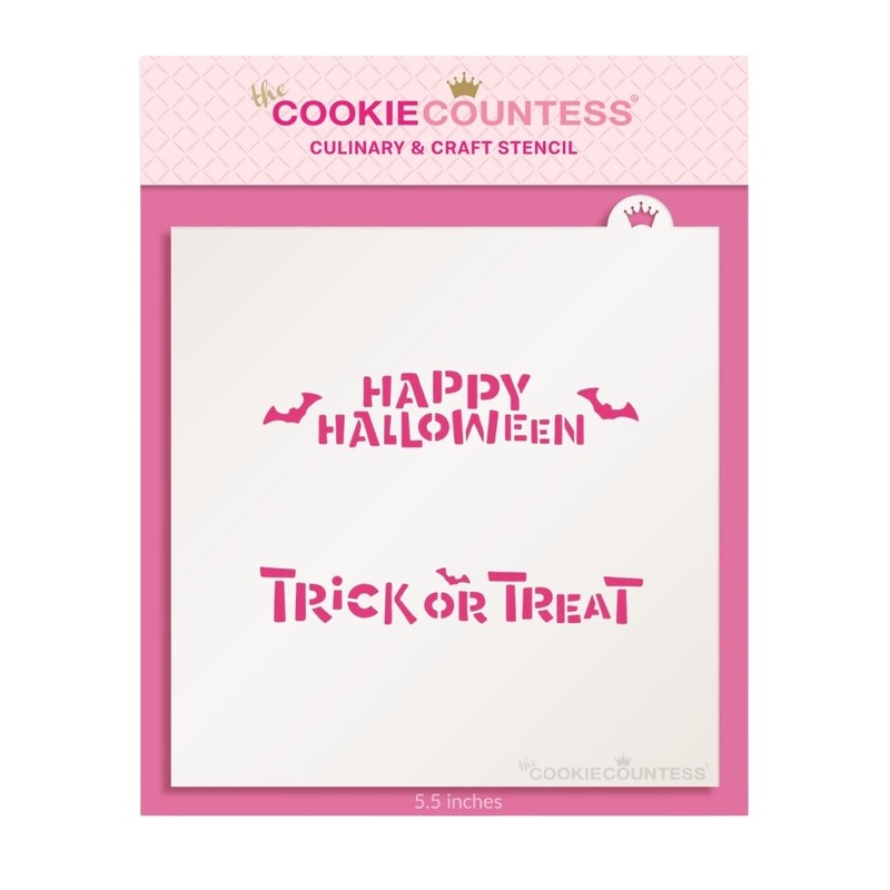 Happy Halloween, Trick or Treat Cookie Stick Stencil