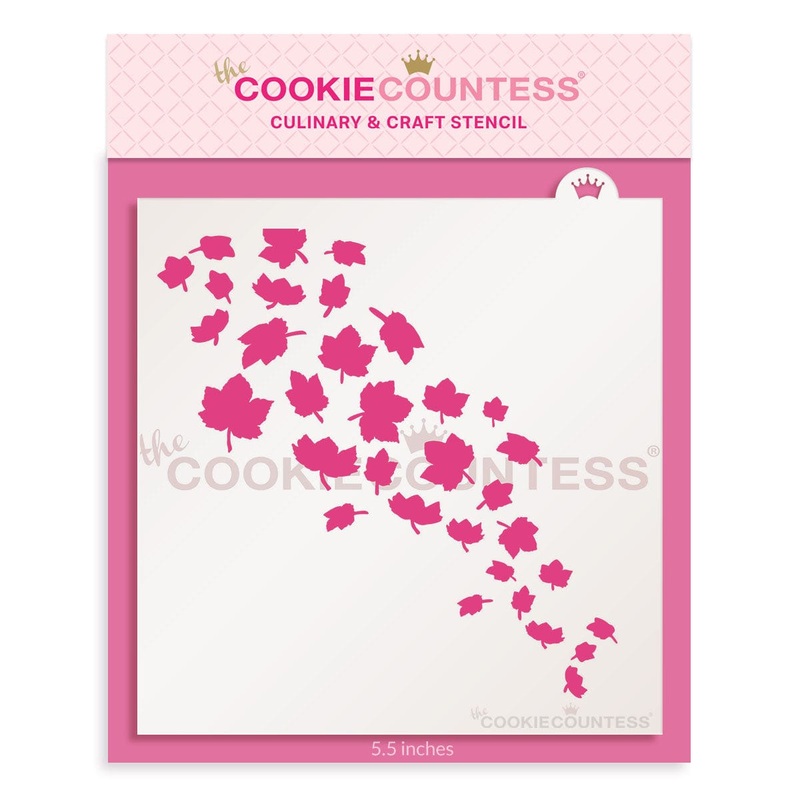 Scattered Maple Leaves Stencil