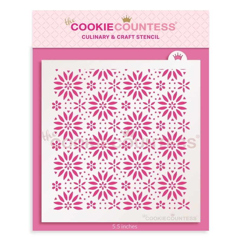 Winter Sky / Poinsettia Background Stencil