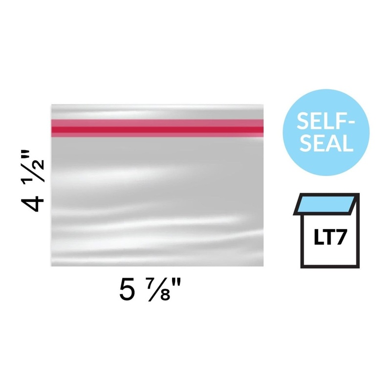 Clear Lip & Tape Bags 5 7/8 x 4 1/2" - pack of 100