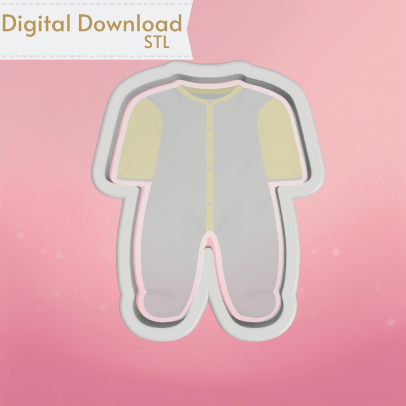 Baby Pajamas Cookie Cutter STL