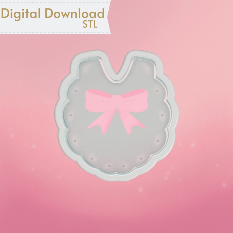 Baby Scalloped Bib Cookie Cutter STL