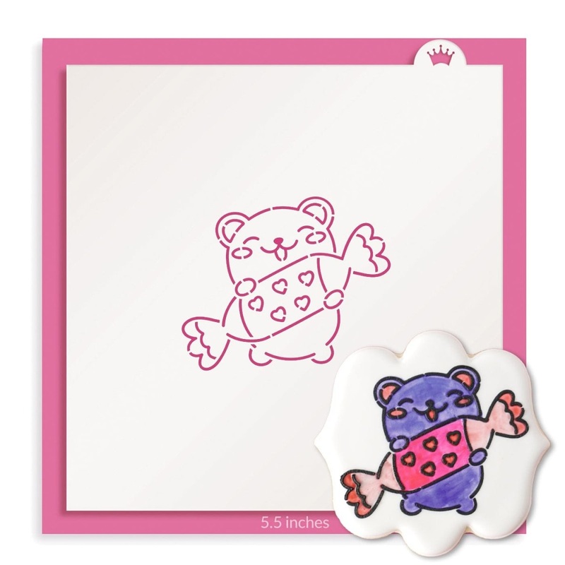 Bear with Candy PYO Stencil