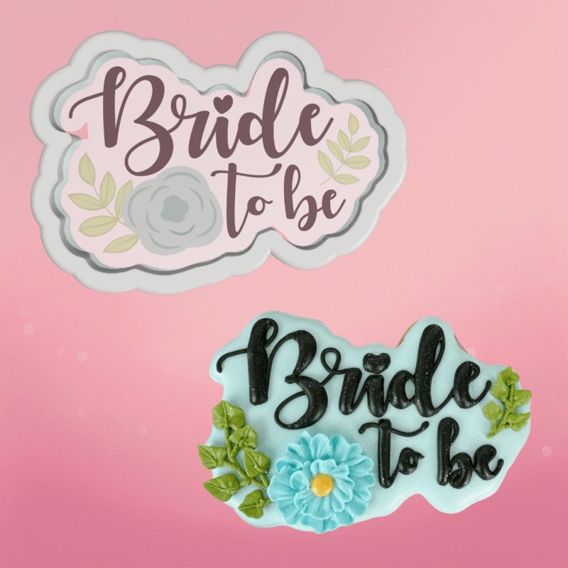Floral Bride to Be Plaque Cookie Cutter