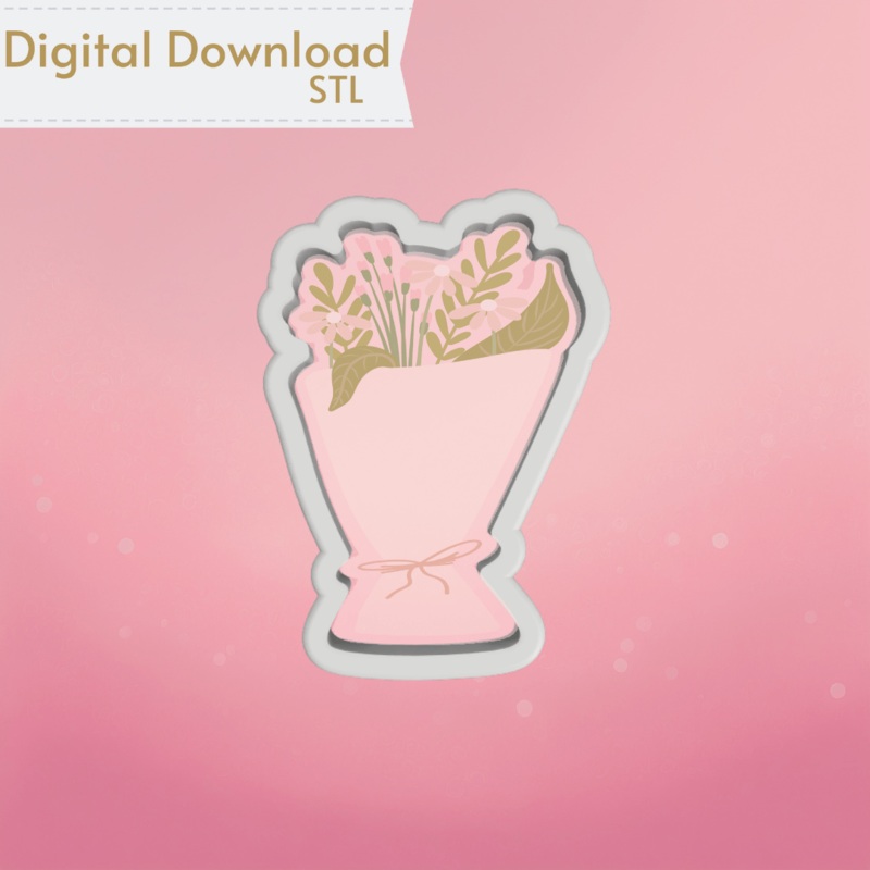 Flower Bouquet Cookie Cutter STL
