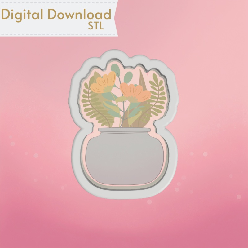 Flower Vase Cookie Cutter STL