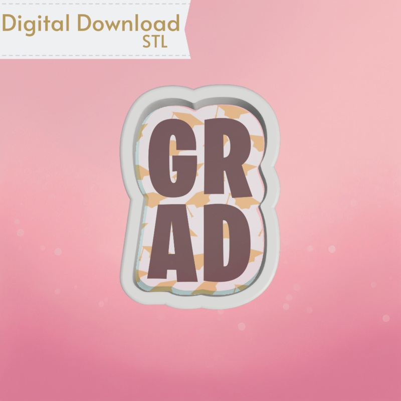 GRAD Plaque Cookie Cutter STL