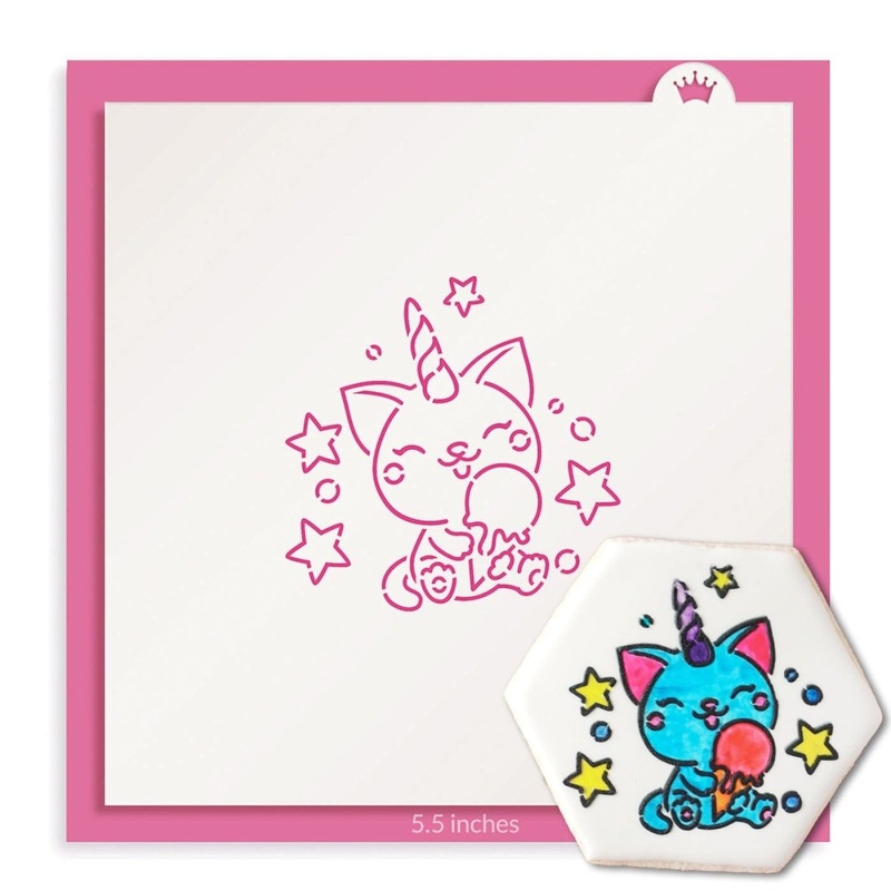 Ice Cream Cat Unicorn PYO Stencil