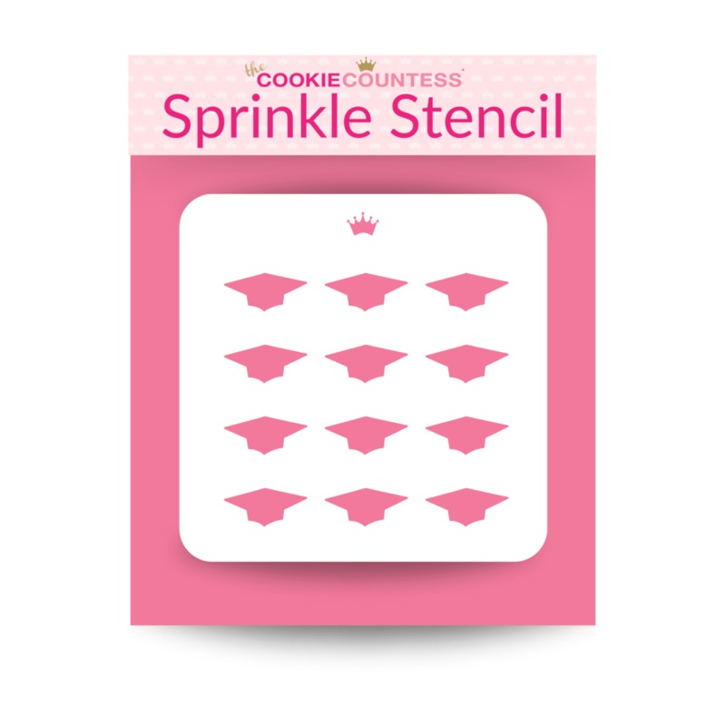 Large Grad Cap Sprinkle Stencil