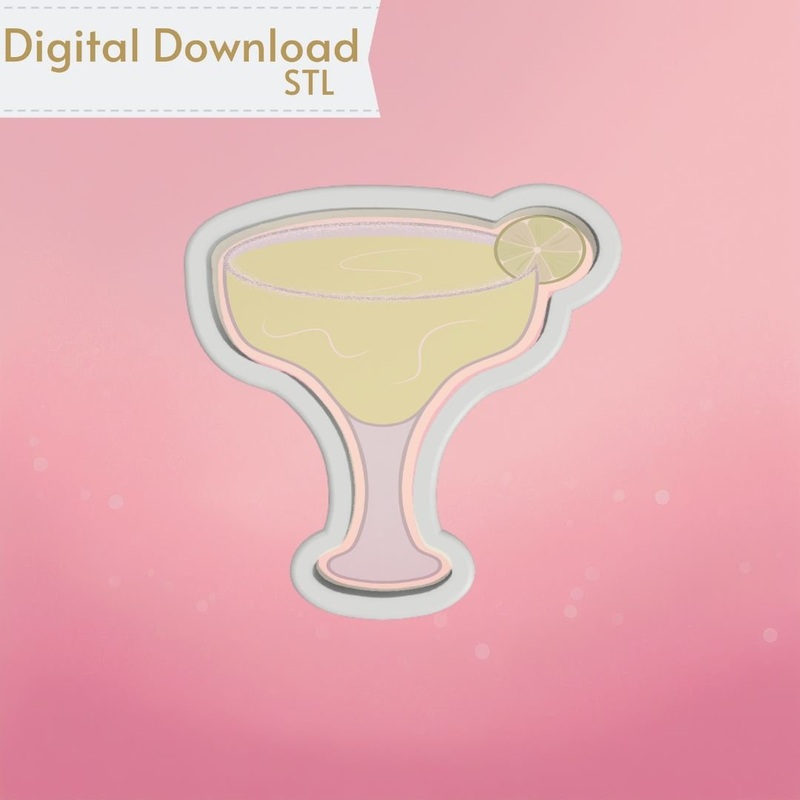 Margarita Glass Cookie Cutter STL