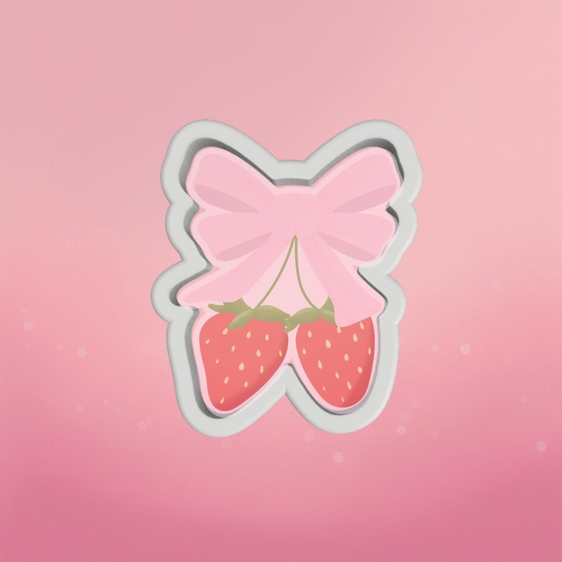 Strawberries with Bow Cookie Cutter