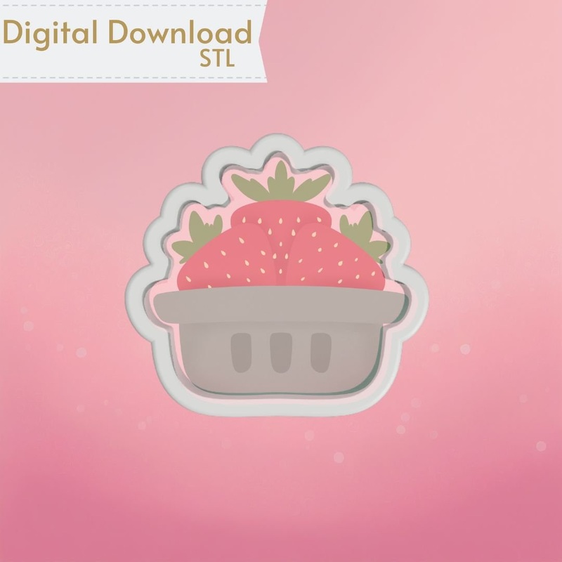 Strawberry Basket Cookie Cutter STL