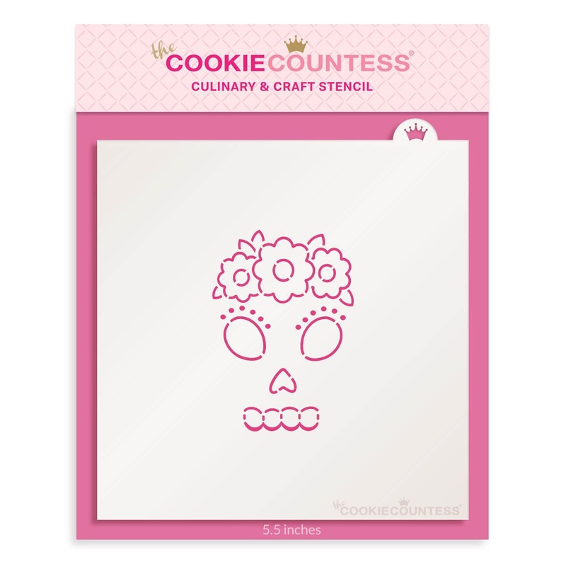 Sugar Skull with Flower Crown PYO Stencil