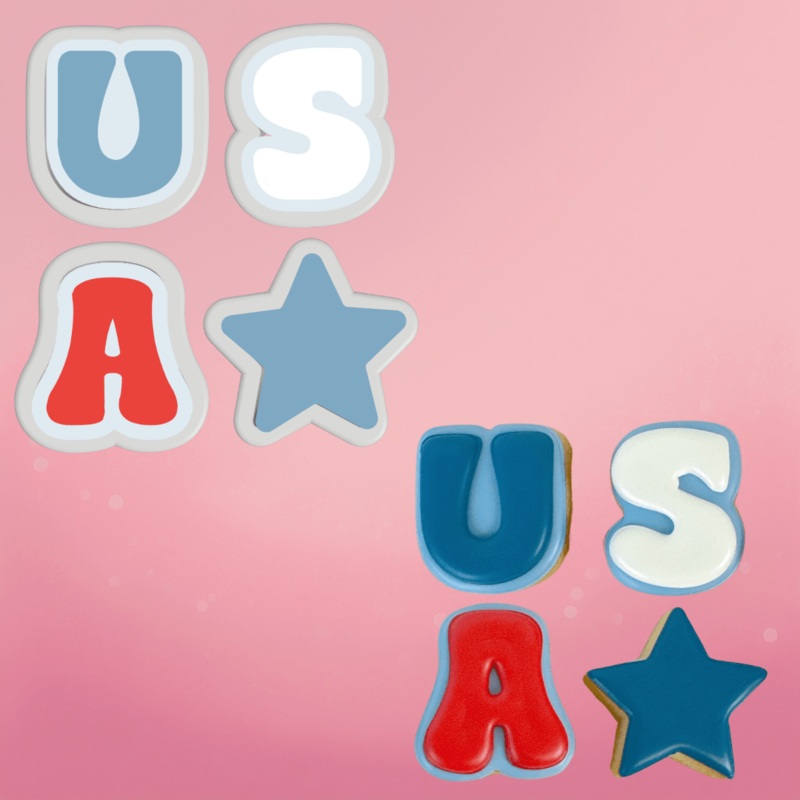 4th of July Set of 4 MINI Cutters