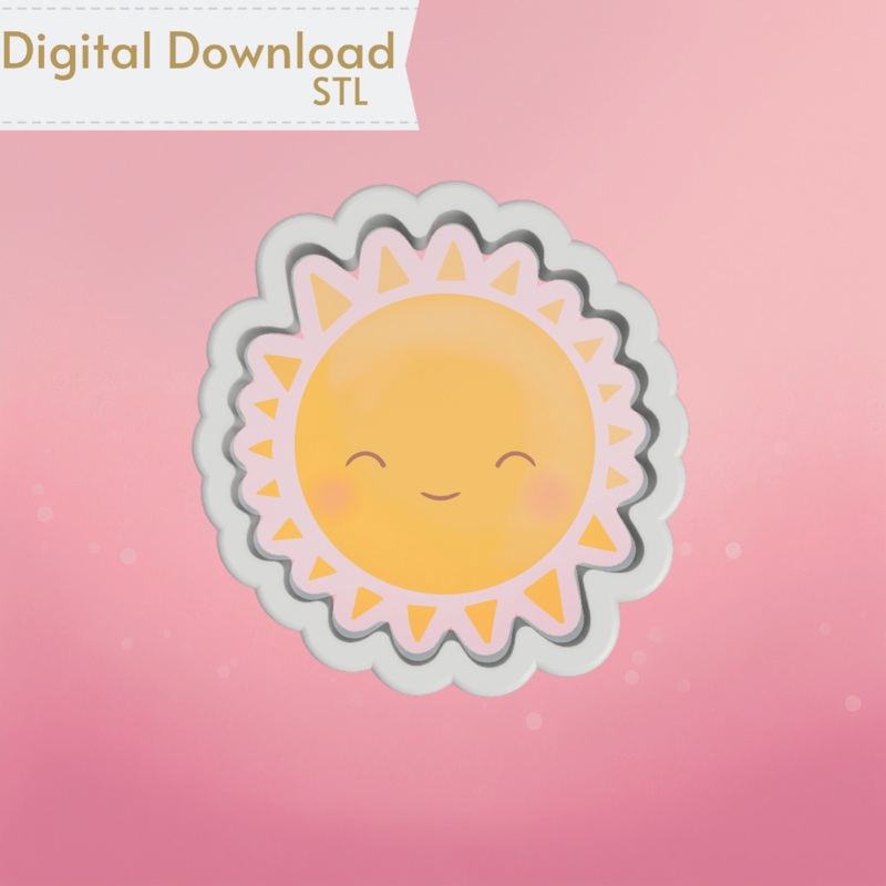 Cute Sun Cookie Cutter STL