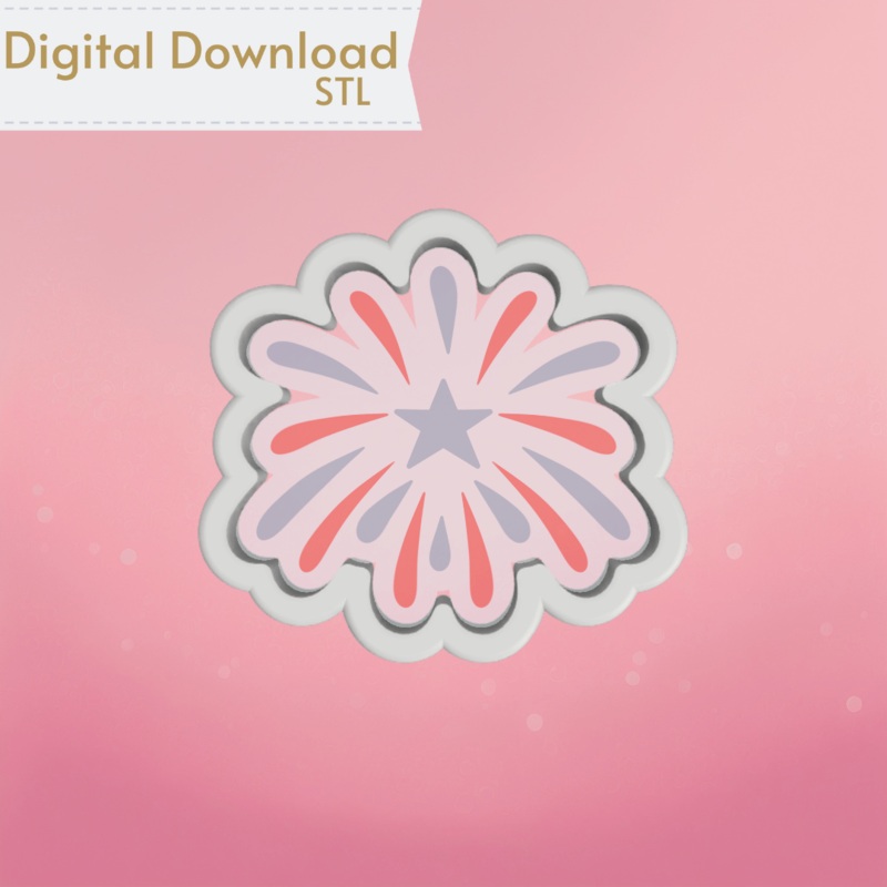 Firework Burst Cookie Cutter STL