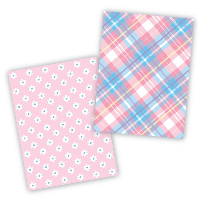 Floral and Plaid Cookie Backer - Food Safe, Double Sided 3.75" x 5"
