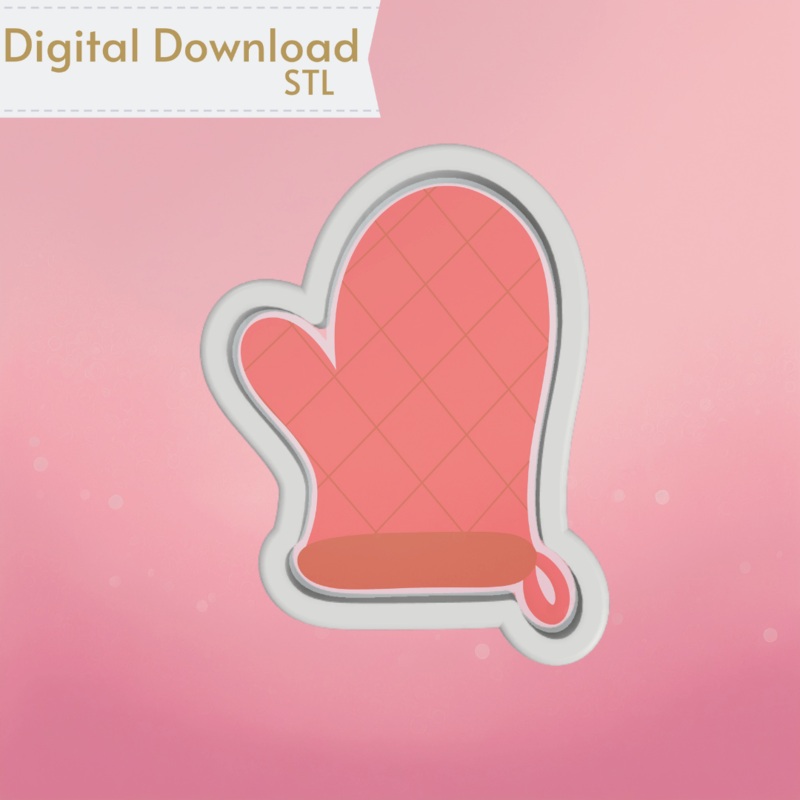 Oven Mitt Cookie Cutter STL